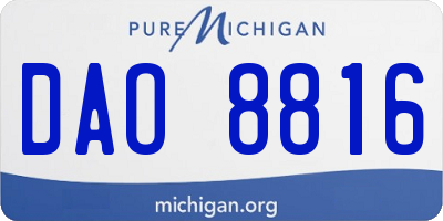 MI license plate DAO8816