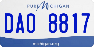 MI license plate DAO8817
