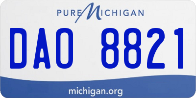 MI license plate DAO8821