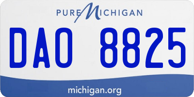 MI license plate DAO8825