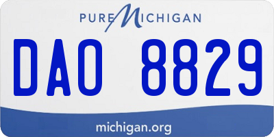 MI license plate DAO8829