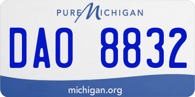 MI license plate DAO8832