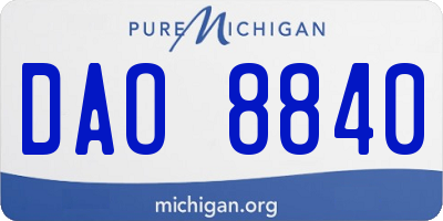 MI license plate DAO8840