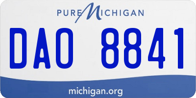 MI license plate DAO8841