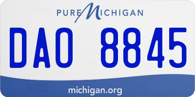 MI license plate DAO8845