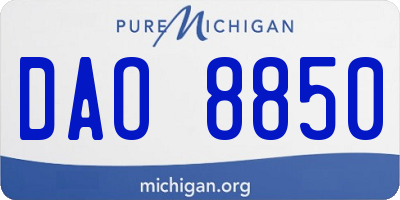 MI license plate DAO8850