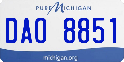 MI license plate DAO8851