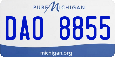 MI license plate DAO8855