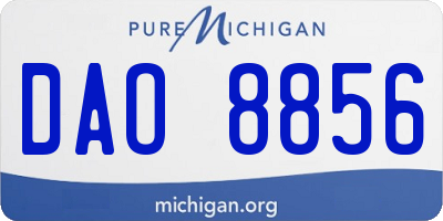 MI license plate DAO8856