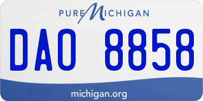 MI license plate DAO8858
