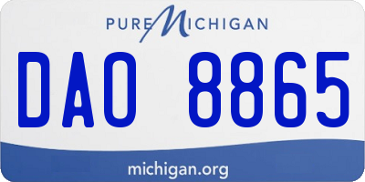 MI license plate DAO8865