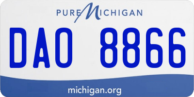 MI license plate DAO8866