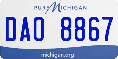 MI license plate DAO8867