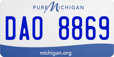 MI license plate DAO8869
