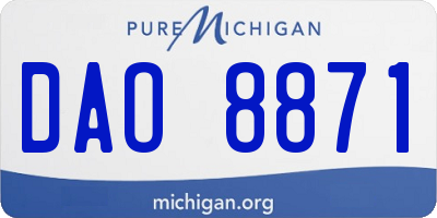 MI license plate DAO8871