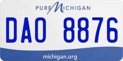 MI license plate DAO8876