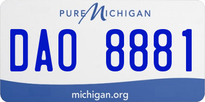 MI license plate DAO8881