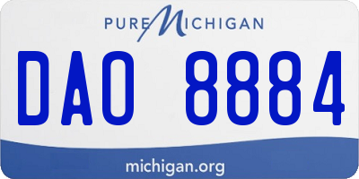 MI license plate DAO8884