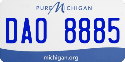 MI license plate DAO8885