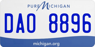 MI license plate DAO8896