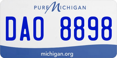 MI license plate DAO8898