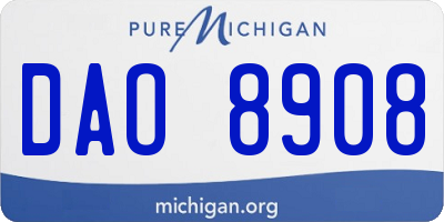 MI license plate DAO8908