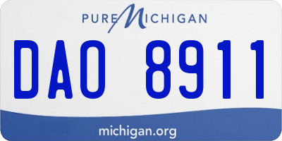 MI license plate DAO8911