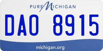MI license plate DAO8915