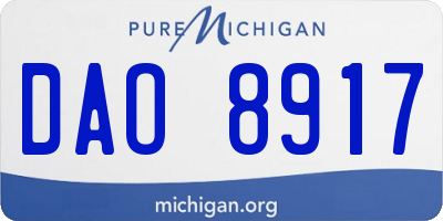 MI license plate DAO8917