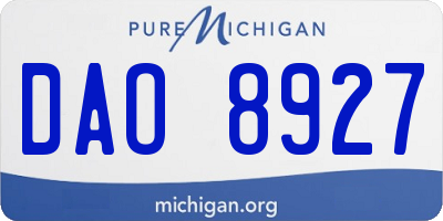 MI license plate DAO8927