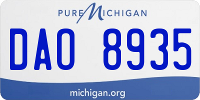 MI license plate DAO8935