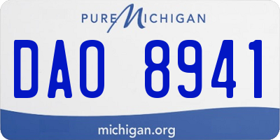 MI license plate DAO8941