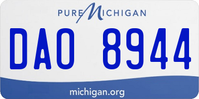 MI license plate DAO8944