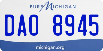 MI license plate DAO8945