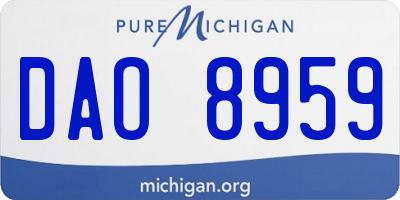MI license plate DAO8959