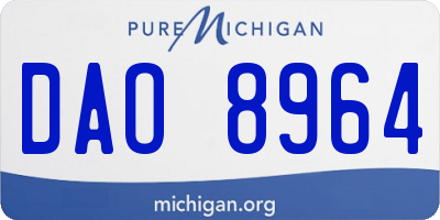 MI license plate DAO8964