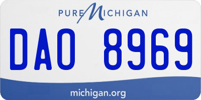 MI license plate DAO8969