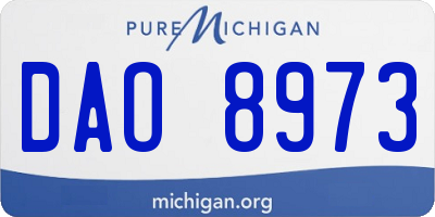 MI license plate DAO8973