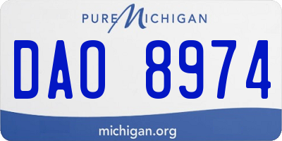 MI license plate DAO8974