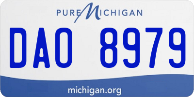 MI license plate DAO8979