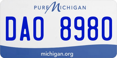 MI license plate DAO8980