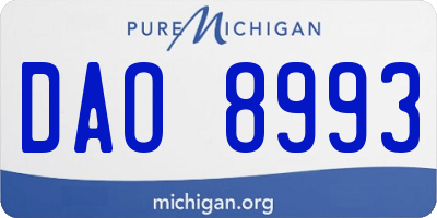 MI license plate DAO8993