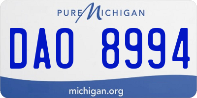 MI license plate DAO8994