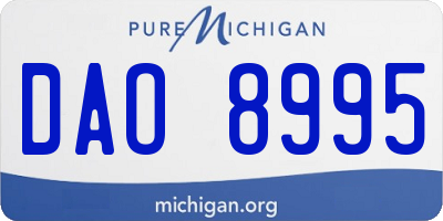 MI license plate DAO8995