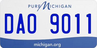 MI license plate DAO9011