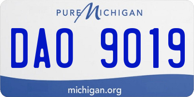 MI license plate DAO9019