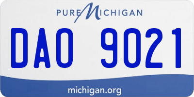 MI license plate DAO9021