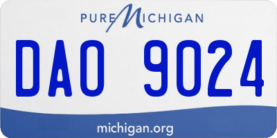 MI license plate DAO9024