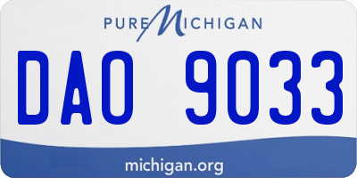 MI license plate DAO9033