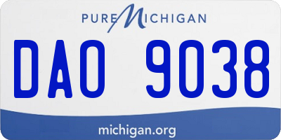 MI license plate DAO9038